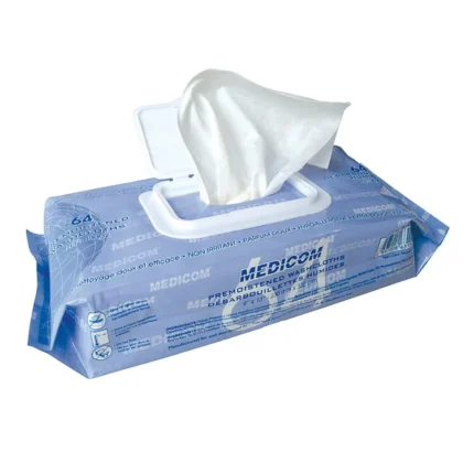 Medicom - Lanolin Premoistened Washcloths (23 x 33cm) | (8 Packs x 64's)